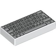 FLAT TILE 1X2, KEYBOARD FLAT TILE 1X2, KEYBOARD