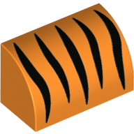 BRICK 1X2, OUTSIDE HALF BOW, NO. 13 BRICK 1X2, OUTSIDE HALF BOW, NO. 13