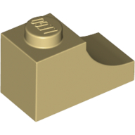 BRICK 1X2, OUTSIDE HALF ARCH, NO. 1 BRICK 1X2, OUTSIDE HALF ARCH, NO. 1